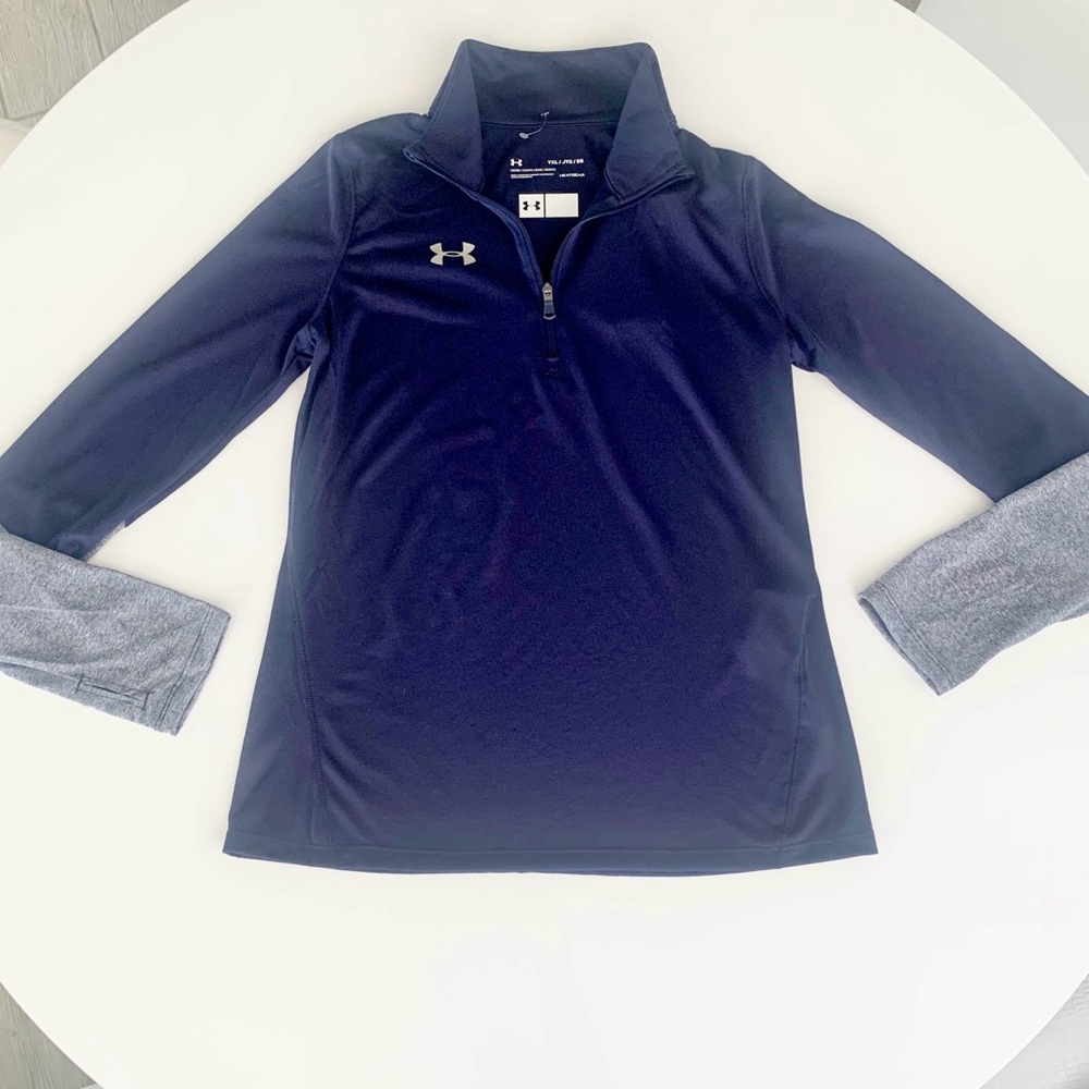 Under Armour Girl’s Half Zip Heat Guard Pull Over Long Sleeve Size Youth XL